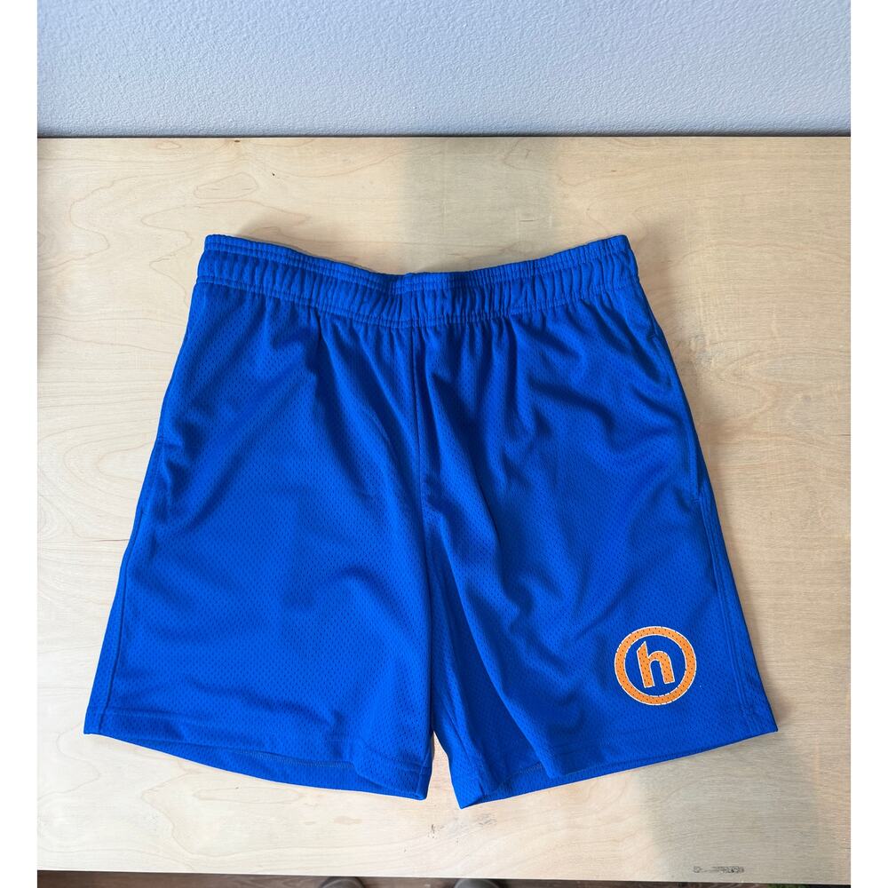 Hidden NY Mesh Athletic Shorts Royal Blue Orange Circle Logo Size M NWT